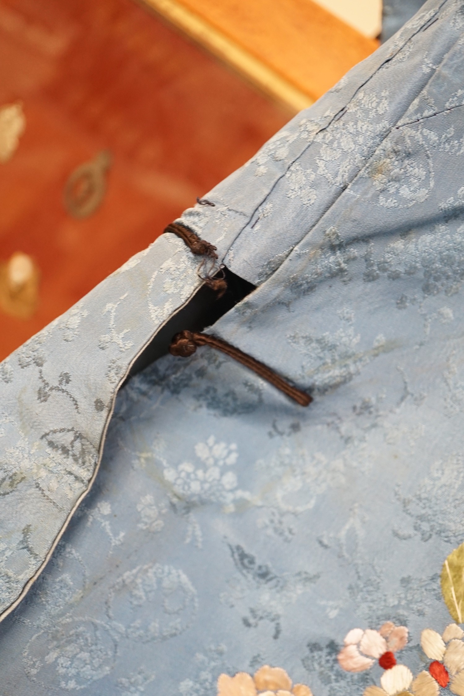 A Chinese silk embroidered robe, late 19th century